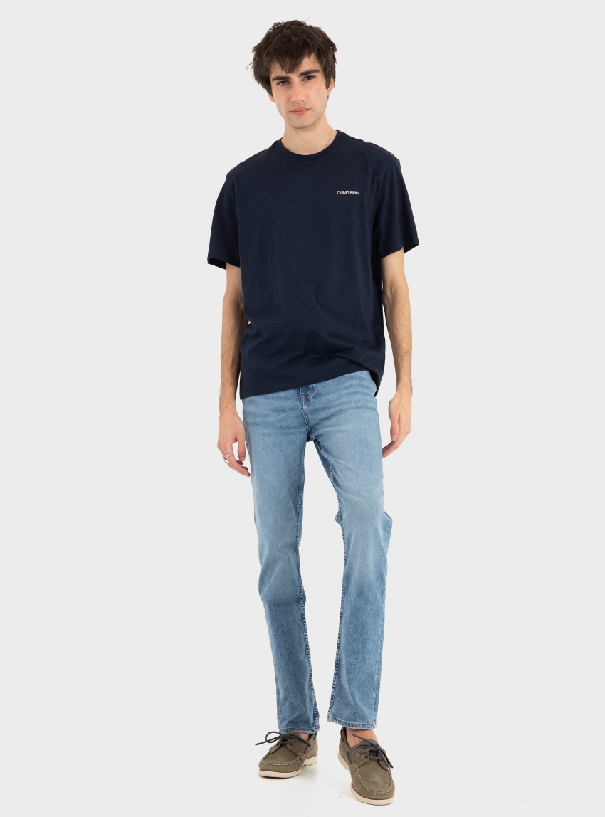 Calvin Klein MICRO LOGO CREWNECK TEE - Dark Blue