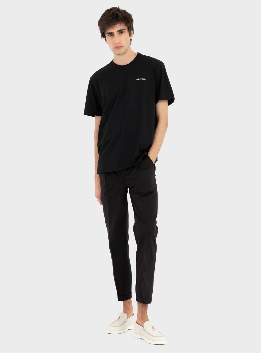 Calvin Klein MICRO LOGO CREWNECK TEE - Black