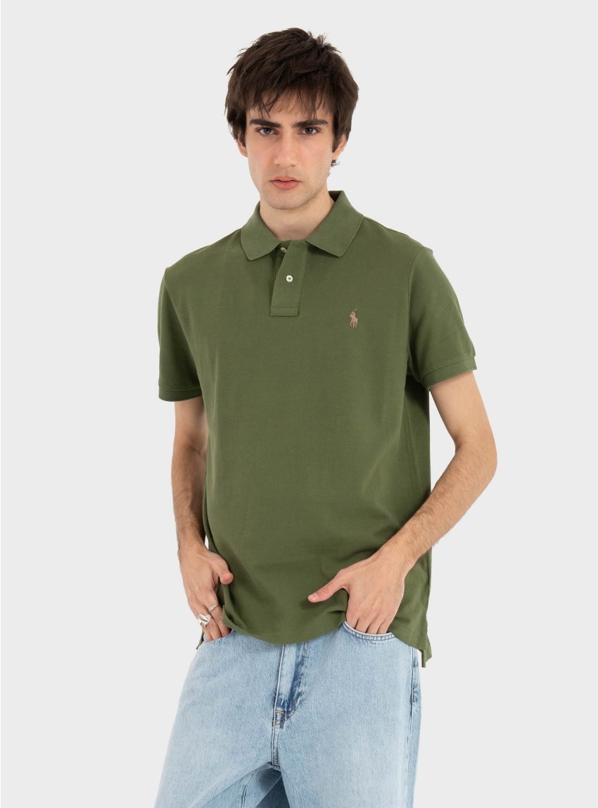 Polo Ralph Lauren Custom Slim Fit Polo Shirt - Olive 