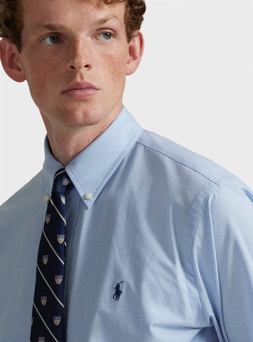 Polo Ralph Lauren Custom Fit Stretch Poplin Shirt - Light Blue