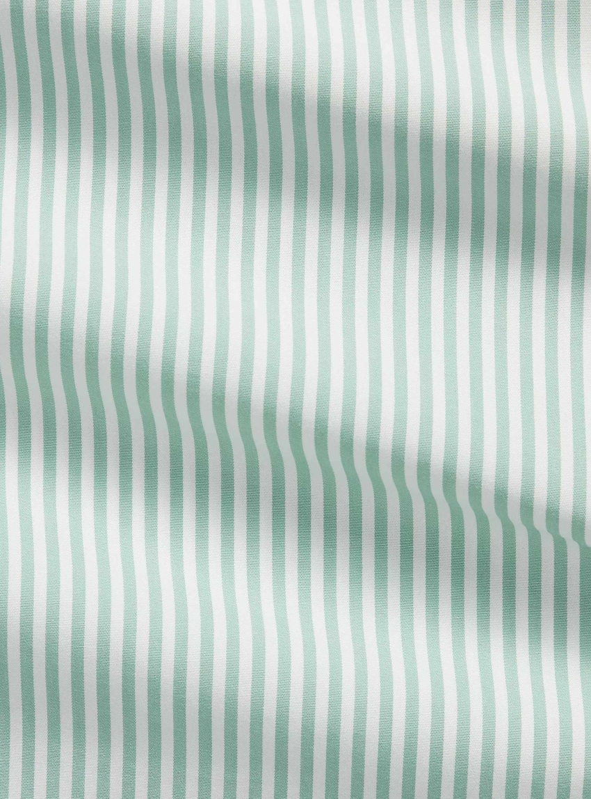 Polo Ralph Lauren Custom Fit Striped Stretch Poplin Shirt - Green
