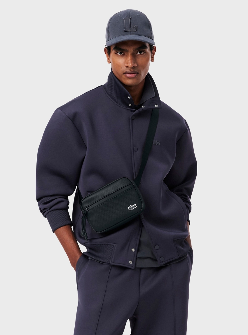 Lacoste Small LCST Petit Piqué Reporter Bag - Black