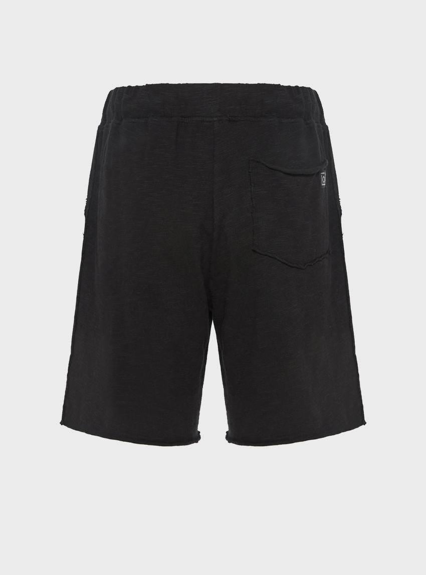 Dirty Laundry Sweatbermuda With Raw Edges - Black