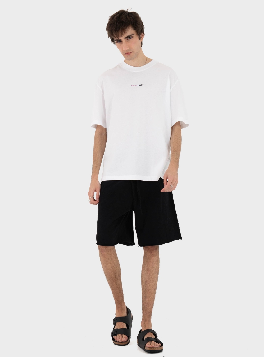 Dirty Laundry Sweatbermuda With Raw Edges - Black