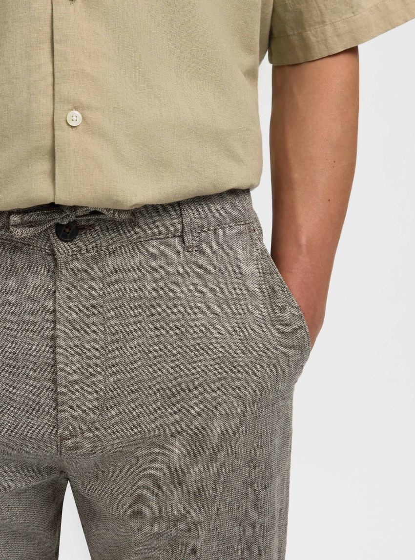 Selected 172-Slimtape Brody Linen Pants - Dark Brown