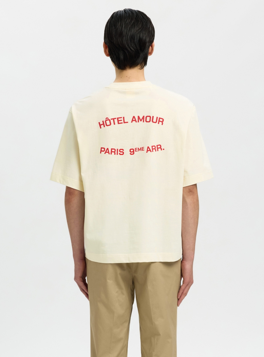 Selected Boxyliam O-Neck Tee Hotel Amour - Ecru