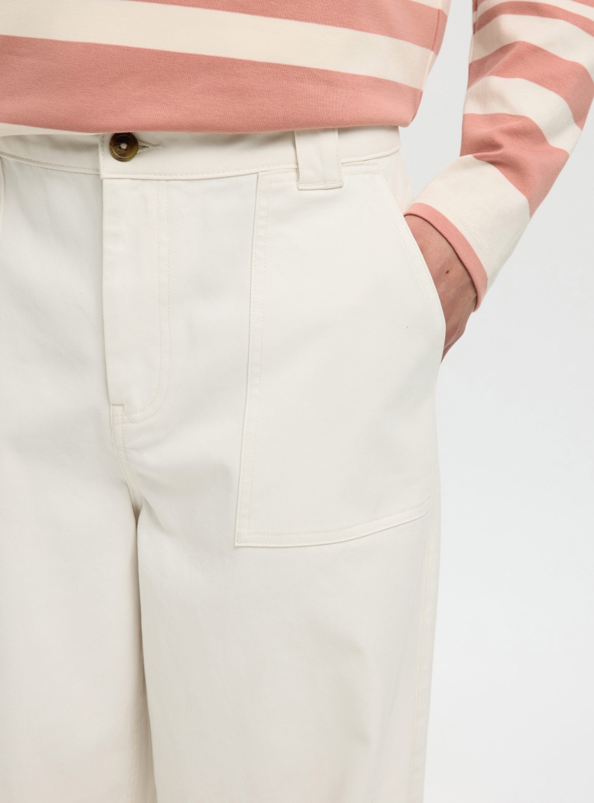 Selected 260-Wide Leg Hotel Amour Pants - Ecru