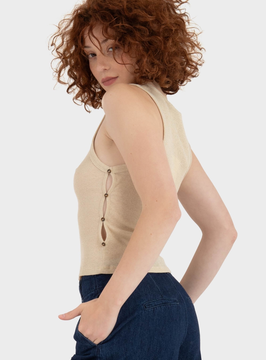 Only Carla Glitter Top - Gold