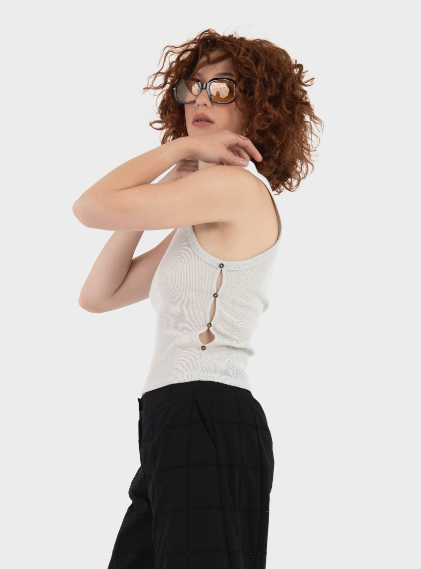 Only Carla Glitter Top - Silver