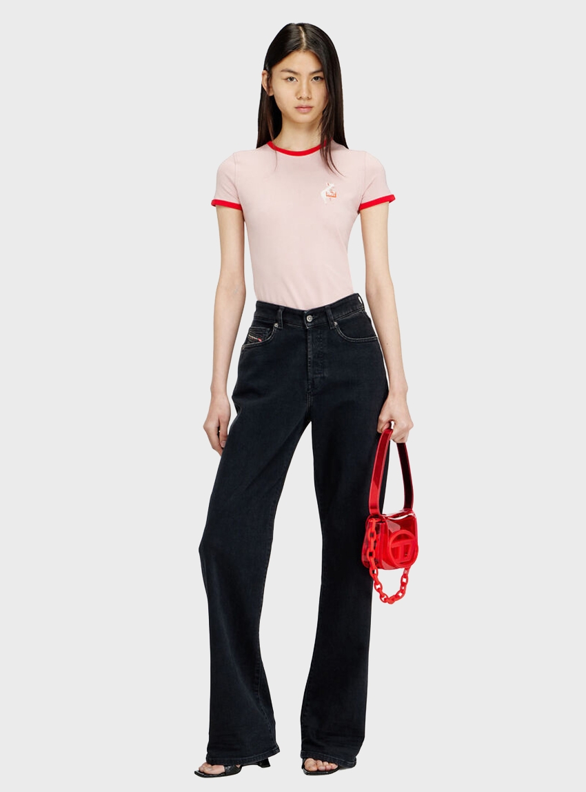 Diesel T-Uncuties-Long-S12 T-Shirt - Pink