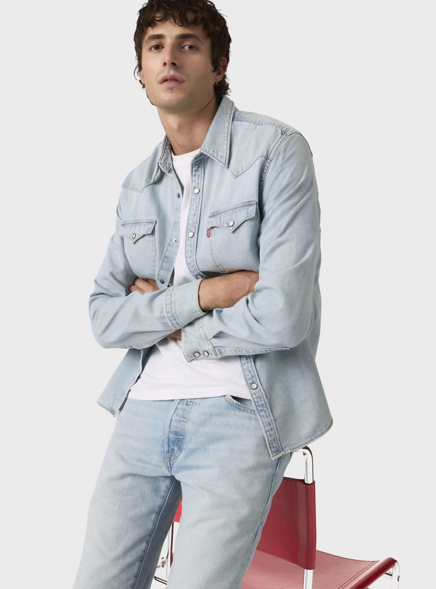 Levi's Barstow Western Denim Shirt - Light Aged Denim
