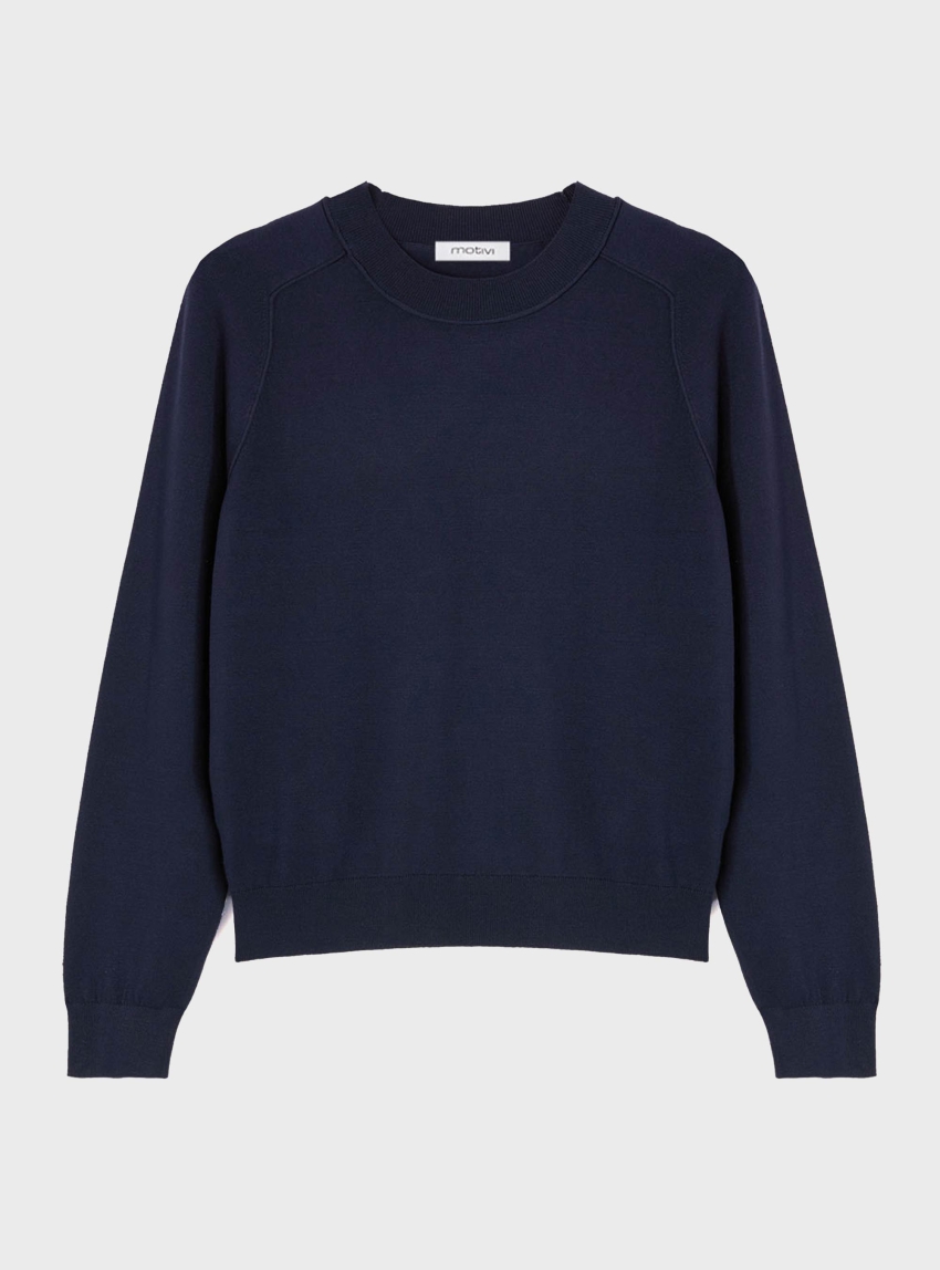 Motivi Striped viscose blend sweater - Blue