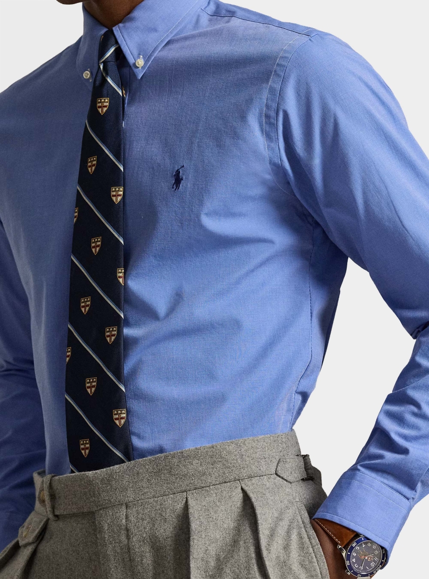Polo Ralph Lauren Slim Fit Stretch End-On-End Shirt - Sky Blue