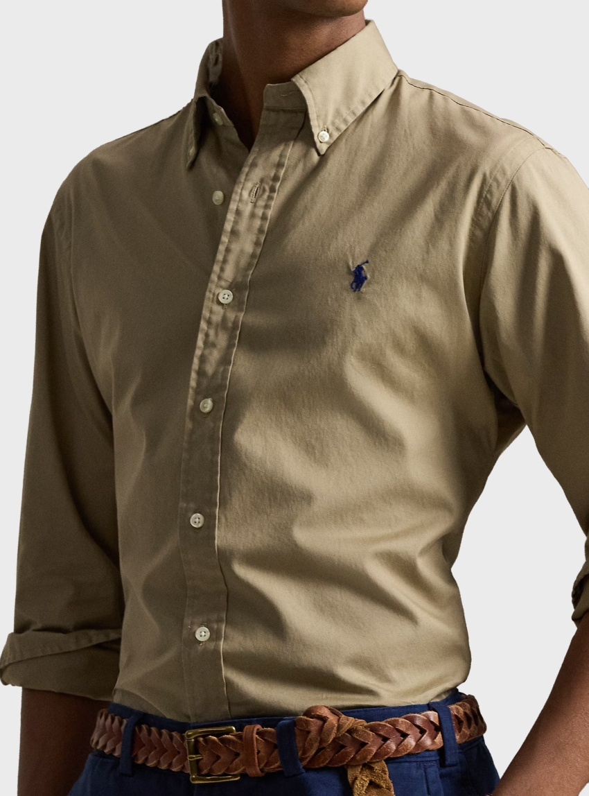 Polo Ralph Lauren Custom Fit Featherweight Twill Shirt - Tan