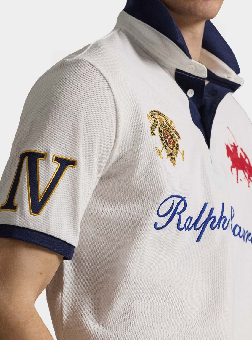Polo Ralph Lauren Classic Fit Crest Mesh Polo Shirt - White