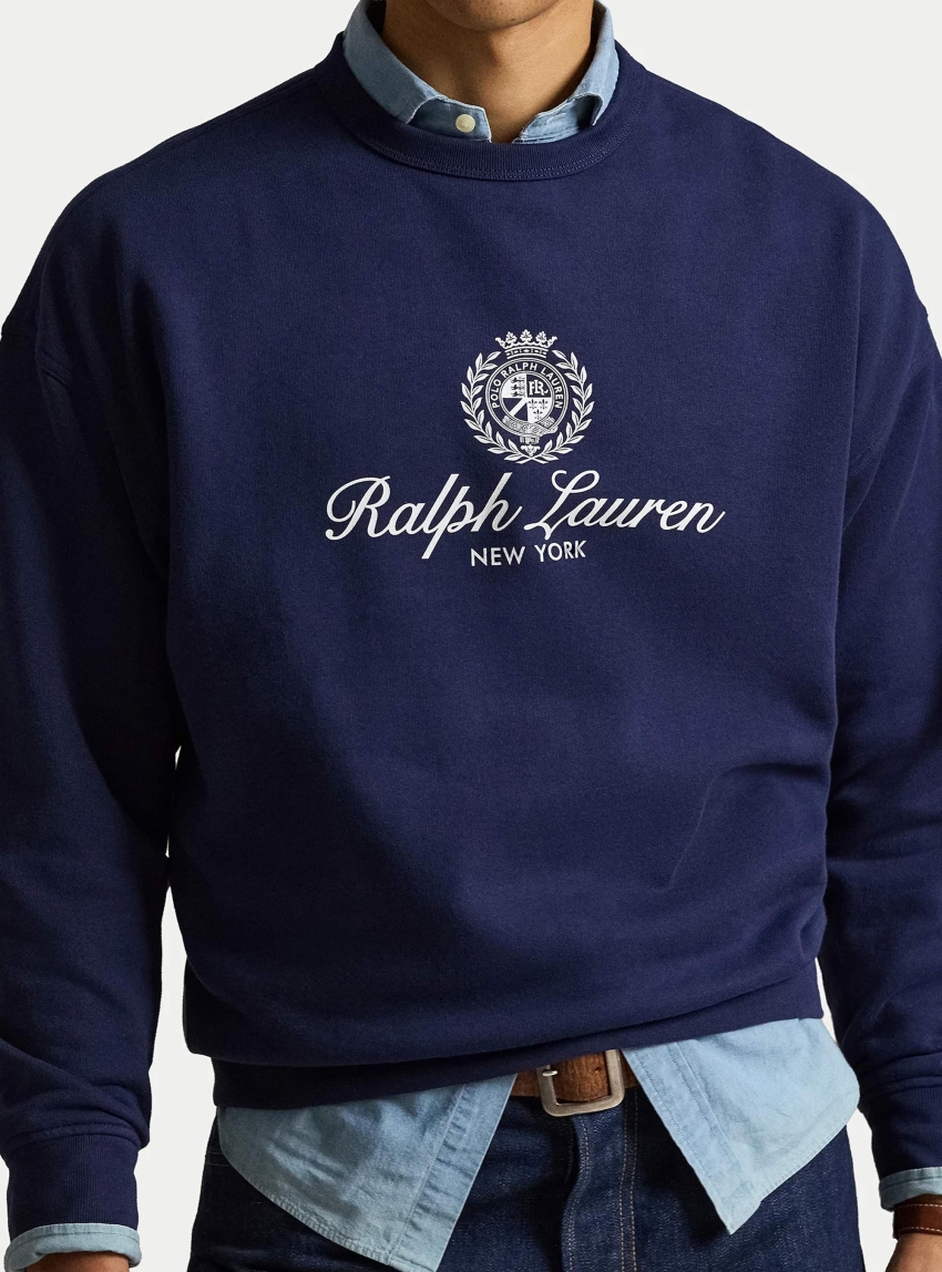 Polo Ralph Lauren Relaxed Fit Fleece Graphic Sweatshirt - Navy