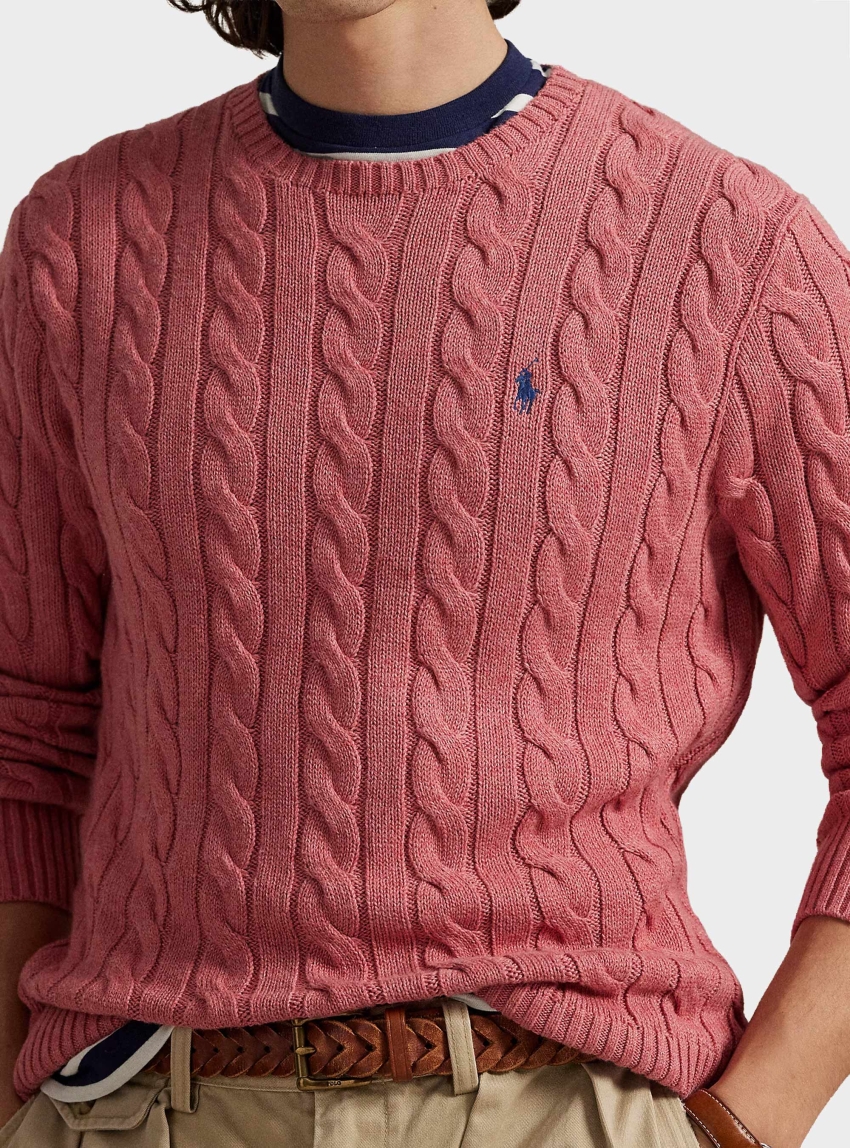 Polo Ralph Lauren Cable-Knit Cotton Jumper - Coral