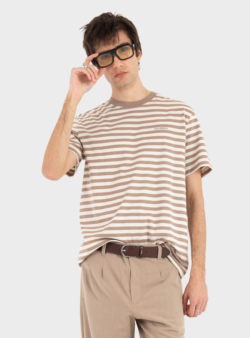 Gabba GABdune Logo Stripes SS GOTS - Light Brown