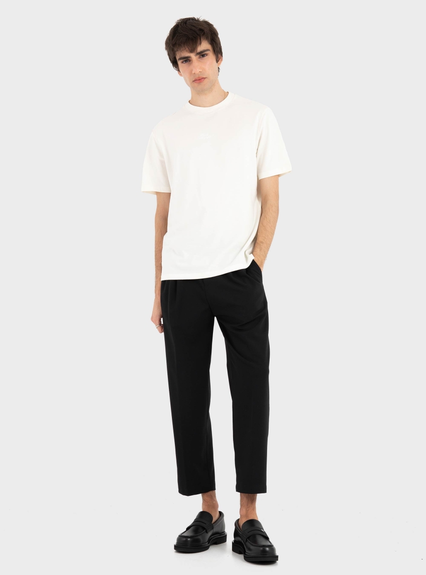 Karl Lagerfeld Tonal Signature Logo T-Shirt - Ecru