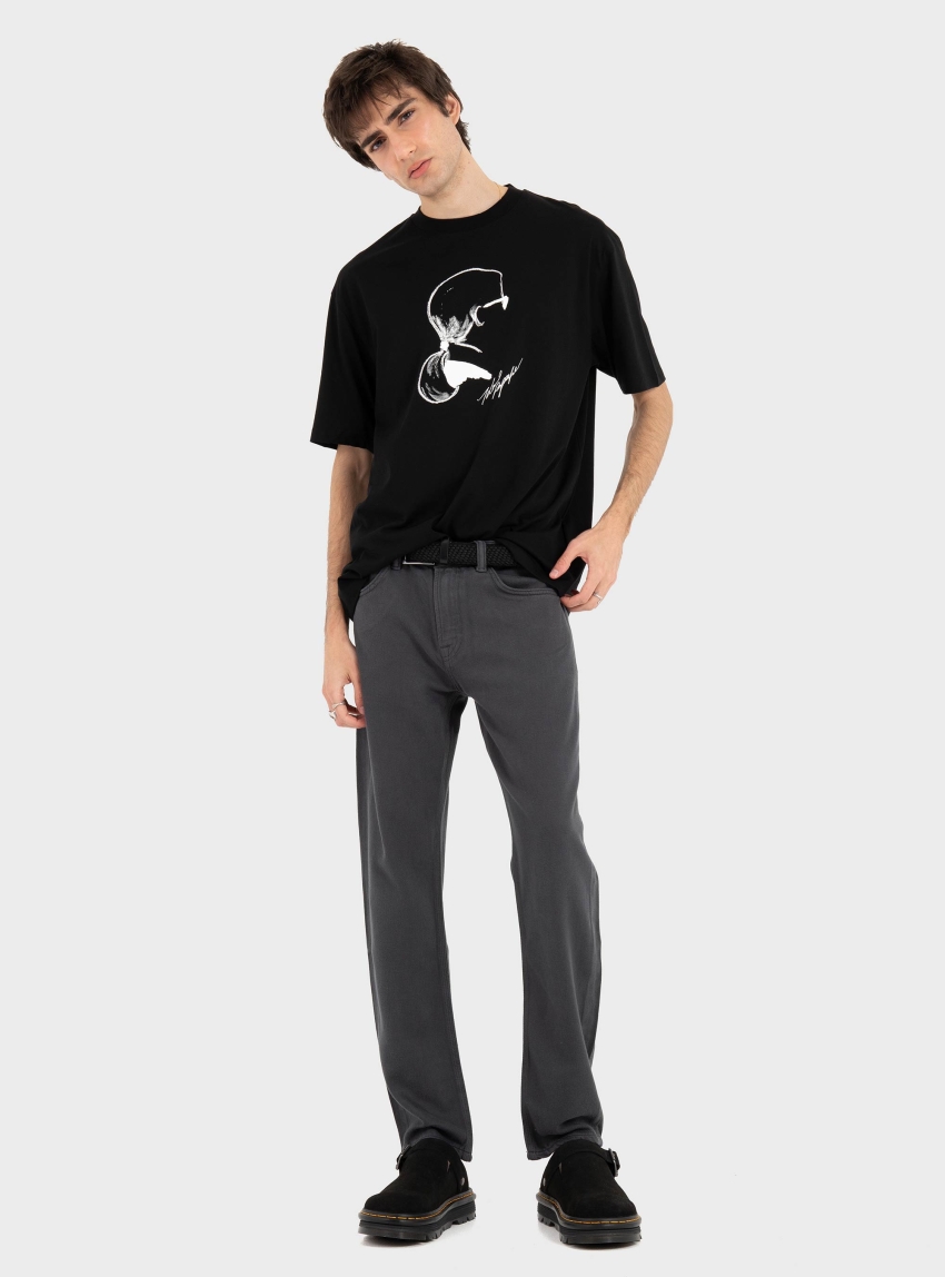 Karl Lagerfeld Loose Fit Portrait T-Shirt - Black