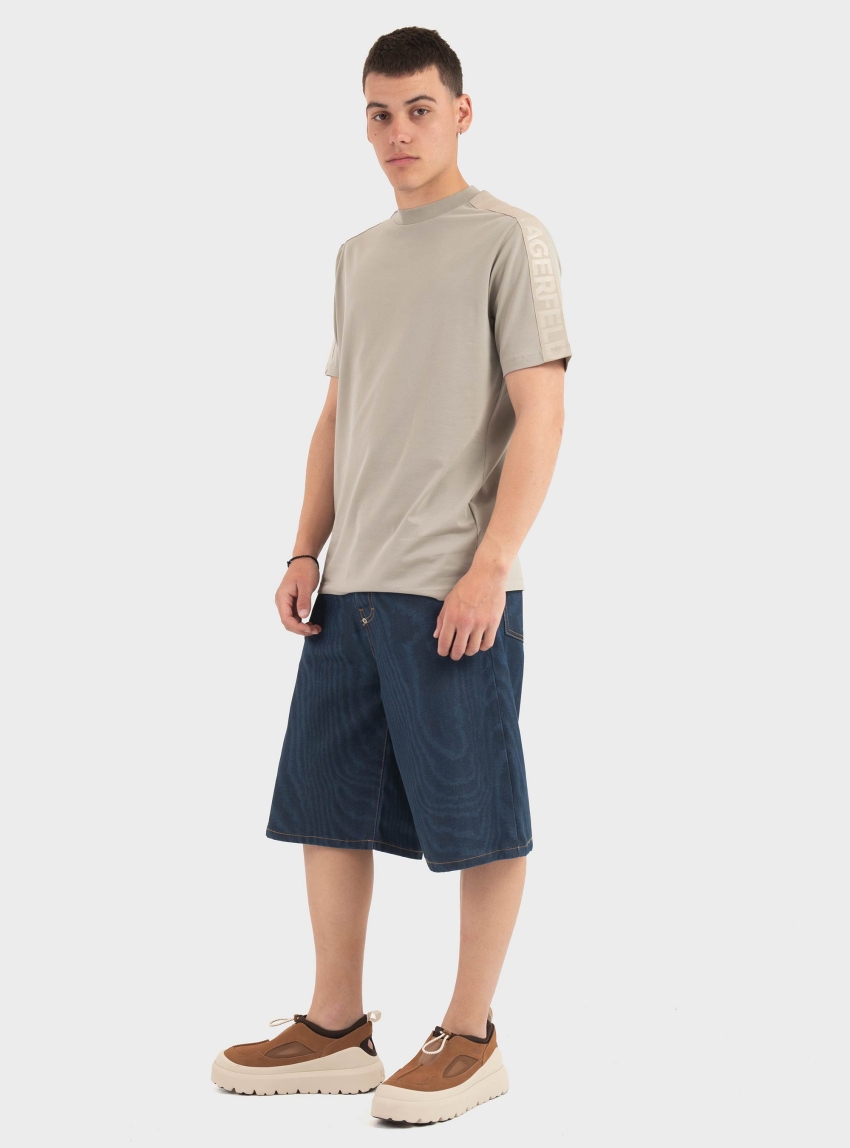 Karl Lagerfeld Logo Tape T-Shirt - Khaki