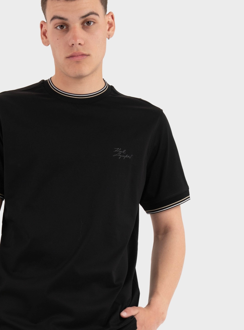 Karl Lagerfeld Signature Logo T-Shirt - Black