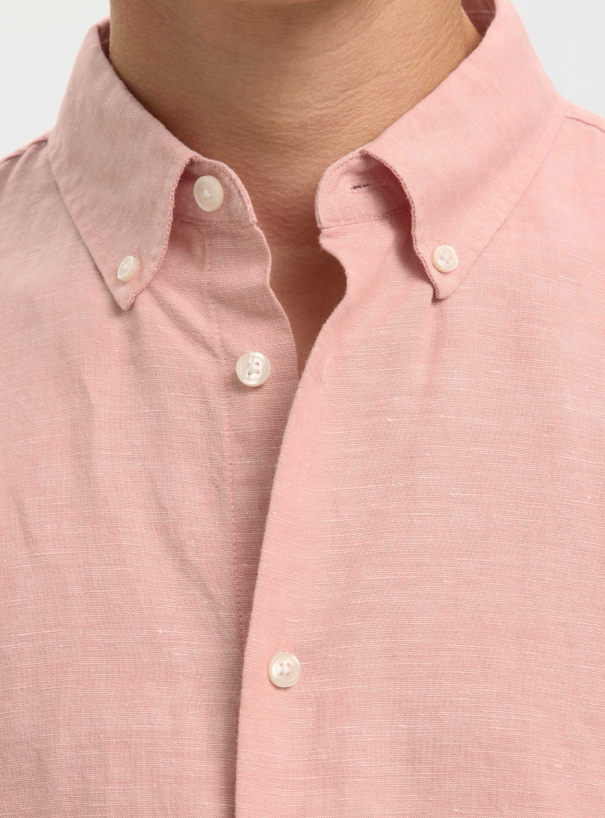 Selected Regurar Fit Clay Linenblend Shirt - Pink