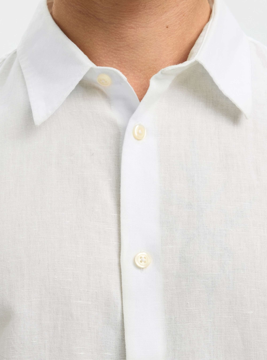 Selected Regurar Fit Clay Linenblend Shirt - White