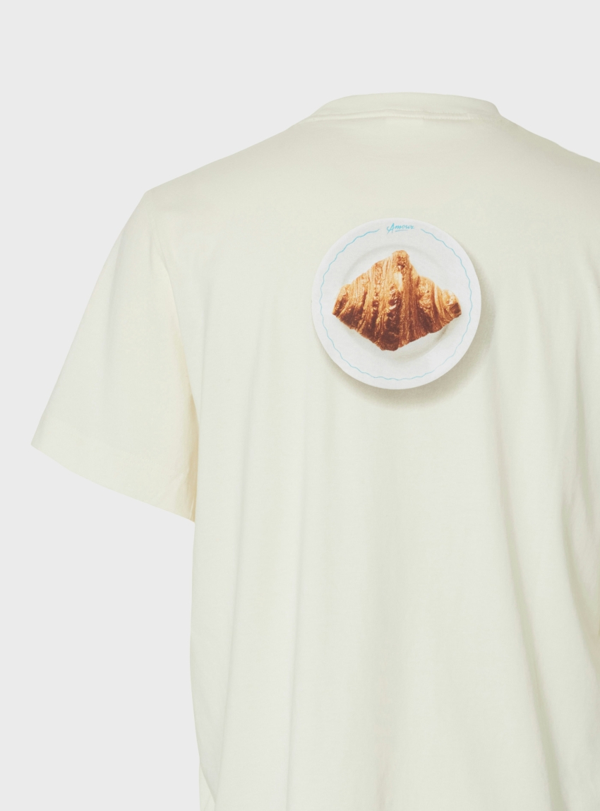 Selected Elias O-Neck Tee Hotel Amour - Ecru