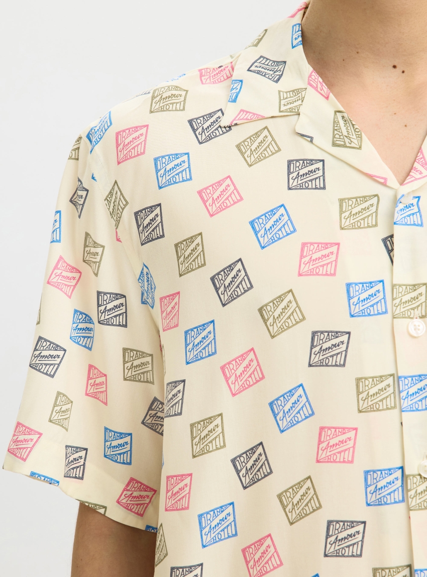 Selected Rlxhotel Amour Stamps Shirt - Ecru