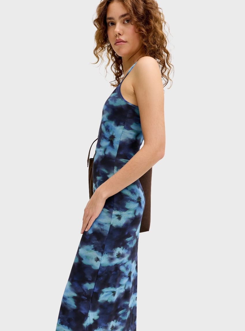 JJXX Minna Mesh Singlet Long Dress - Blue