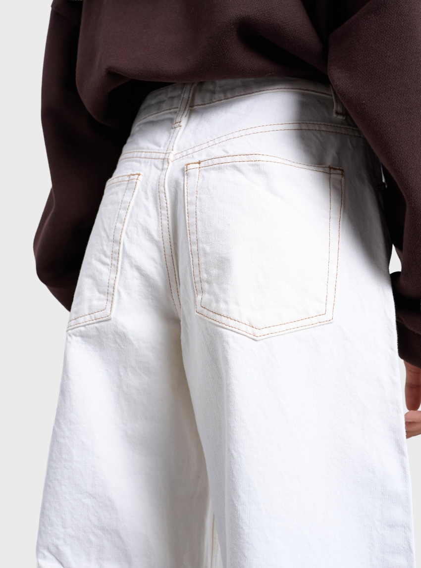 Topshop Barrel High Rise Denim Jeans - White