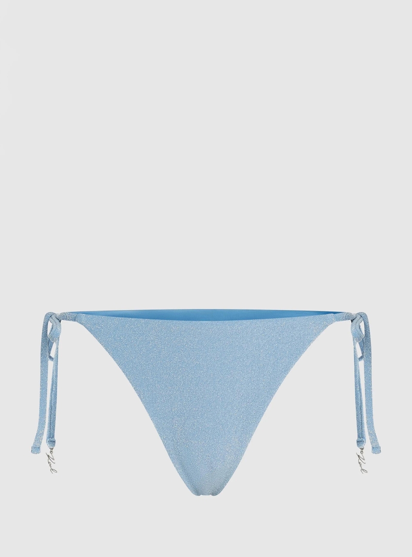 Karl Lagerfeld Signature Tanga Bikini Bottoms - Light Blue