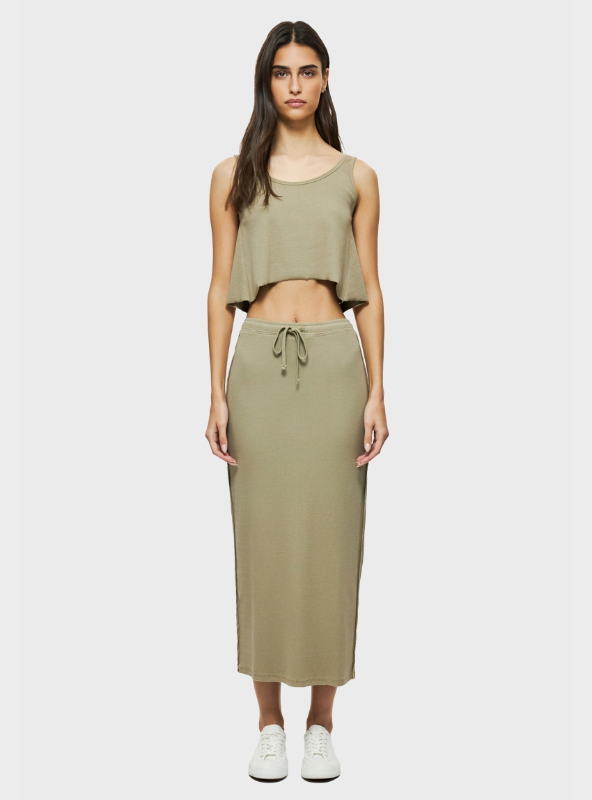 Dirty Laundry Maxi Rib Skirt - Taupe