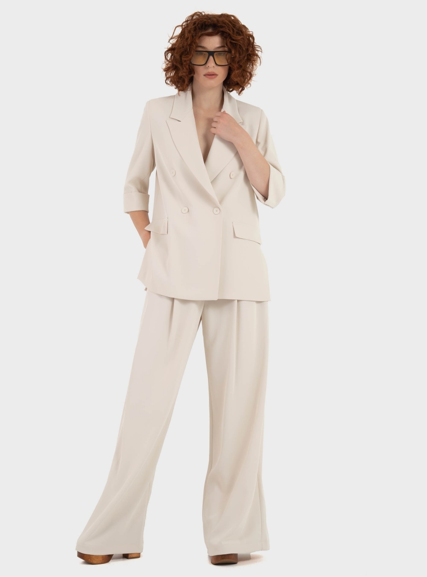 Philia Loft Short Sleeve Blazer - Ecru