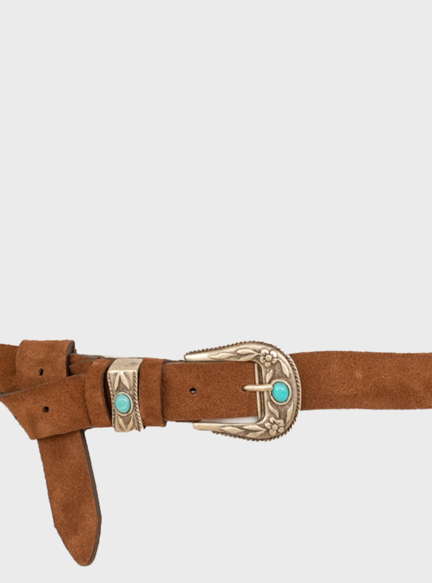 Philia Loft Suede Belt - Cognac