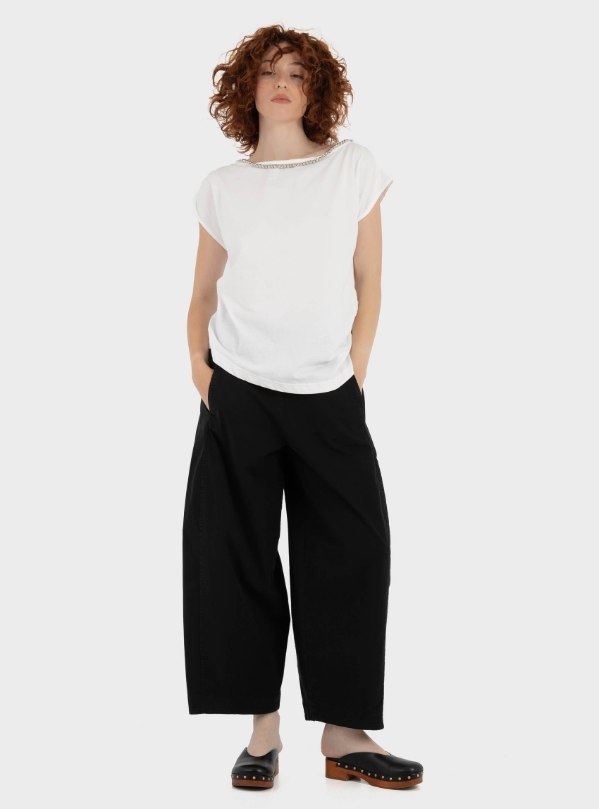 Philia Loft Barrel Trousers - Black