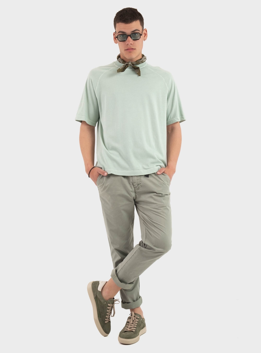 Drykorn Relaxed, Washed Cotton Tee Mavian - Green