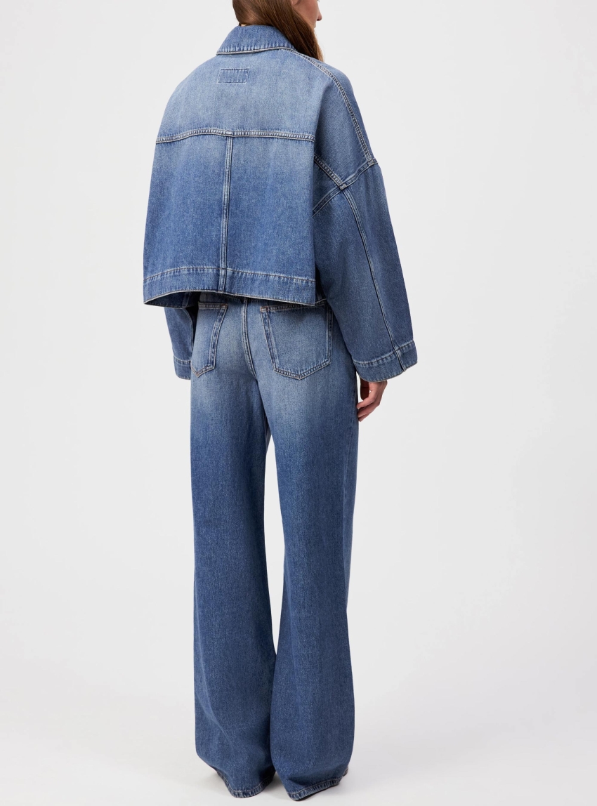 Drykorn Oversized Pure Cotton Denim Jacket Holbrooks - Medium Aged Denim