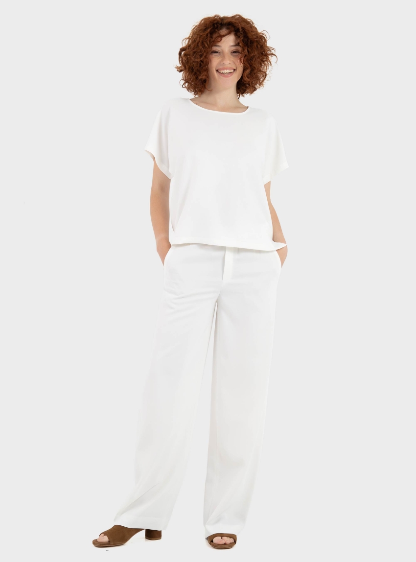 Drykorn Slip-On Barrel-Leg Trousers Consider - Off White
