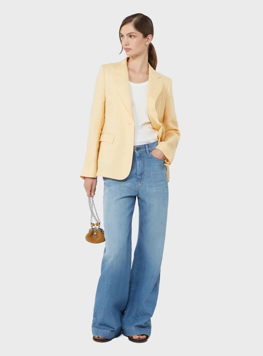 Weekend Max Mara Linen canvas blazer - Yellow