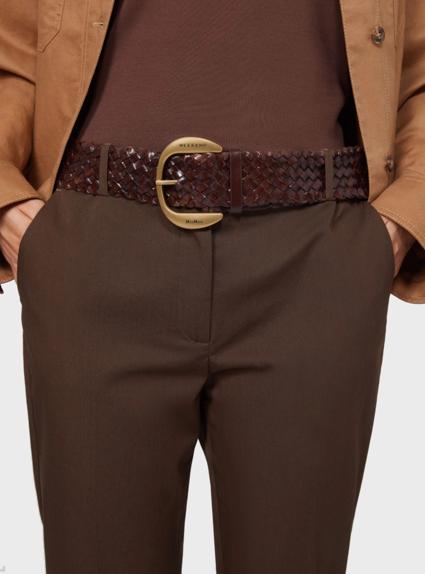 Weekend Max Mara Braided leather belt - Brown