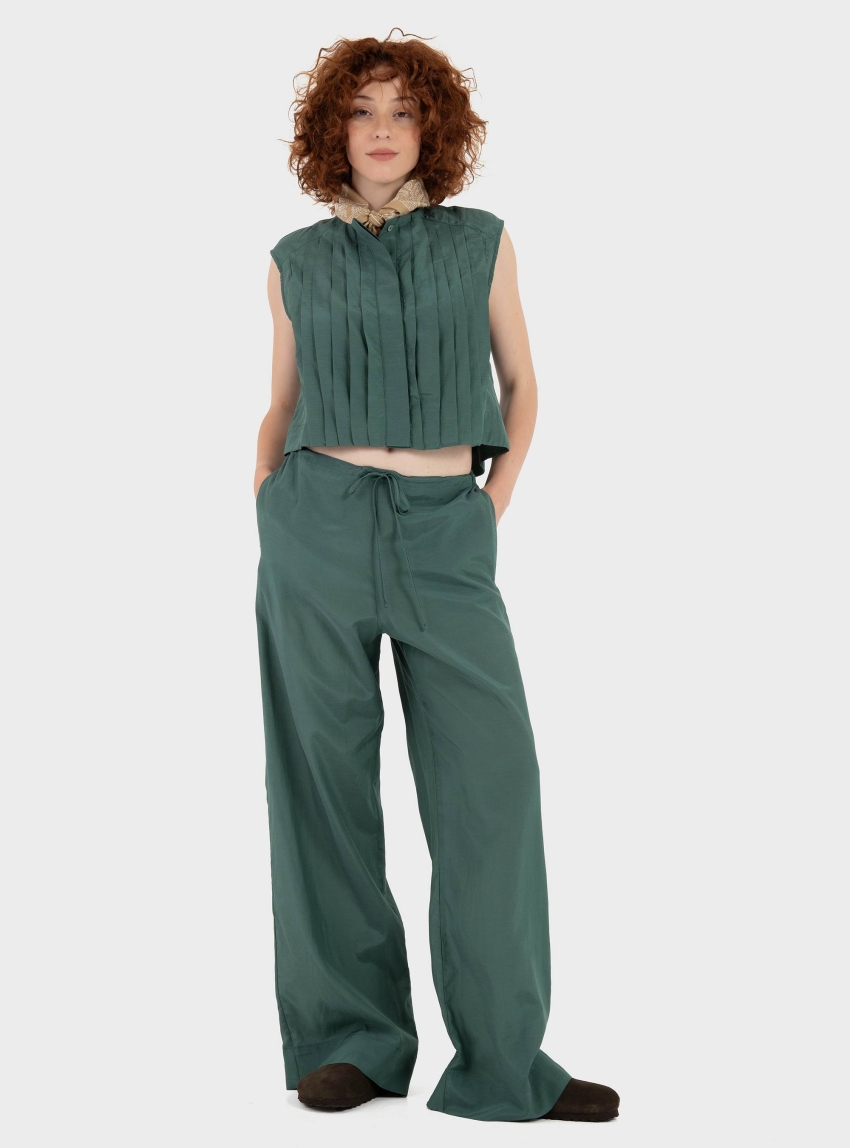 Black & Black Pants - Green