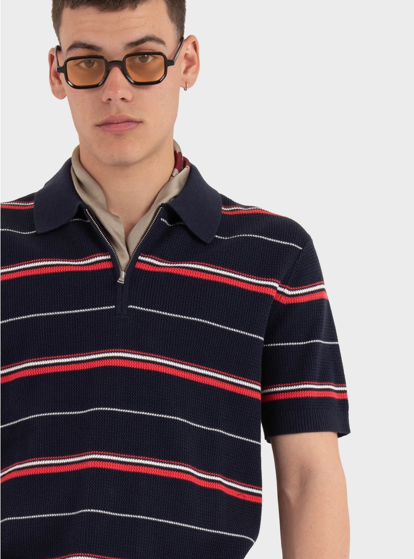 Gant Knitted Polo - Blue