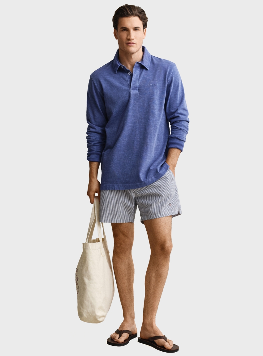 Gant Striped Seersucker Swim Shorts - Blue