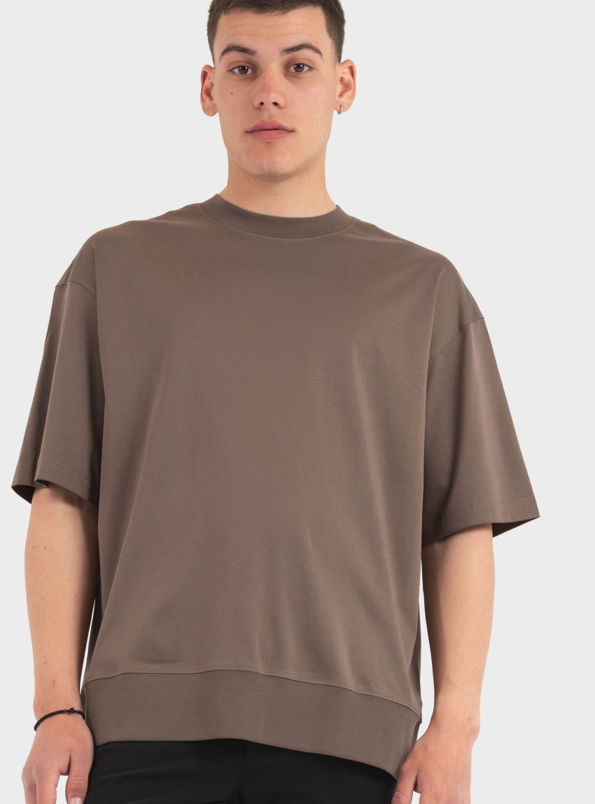 Calvin Klein Interlock Cuff T-Shirt - Brown