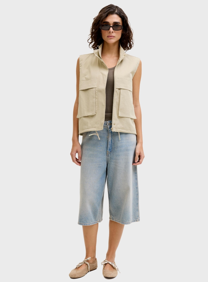 JJXX Kyoto Baggy Low Waist Shorts - Light Aged Denim