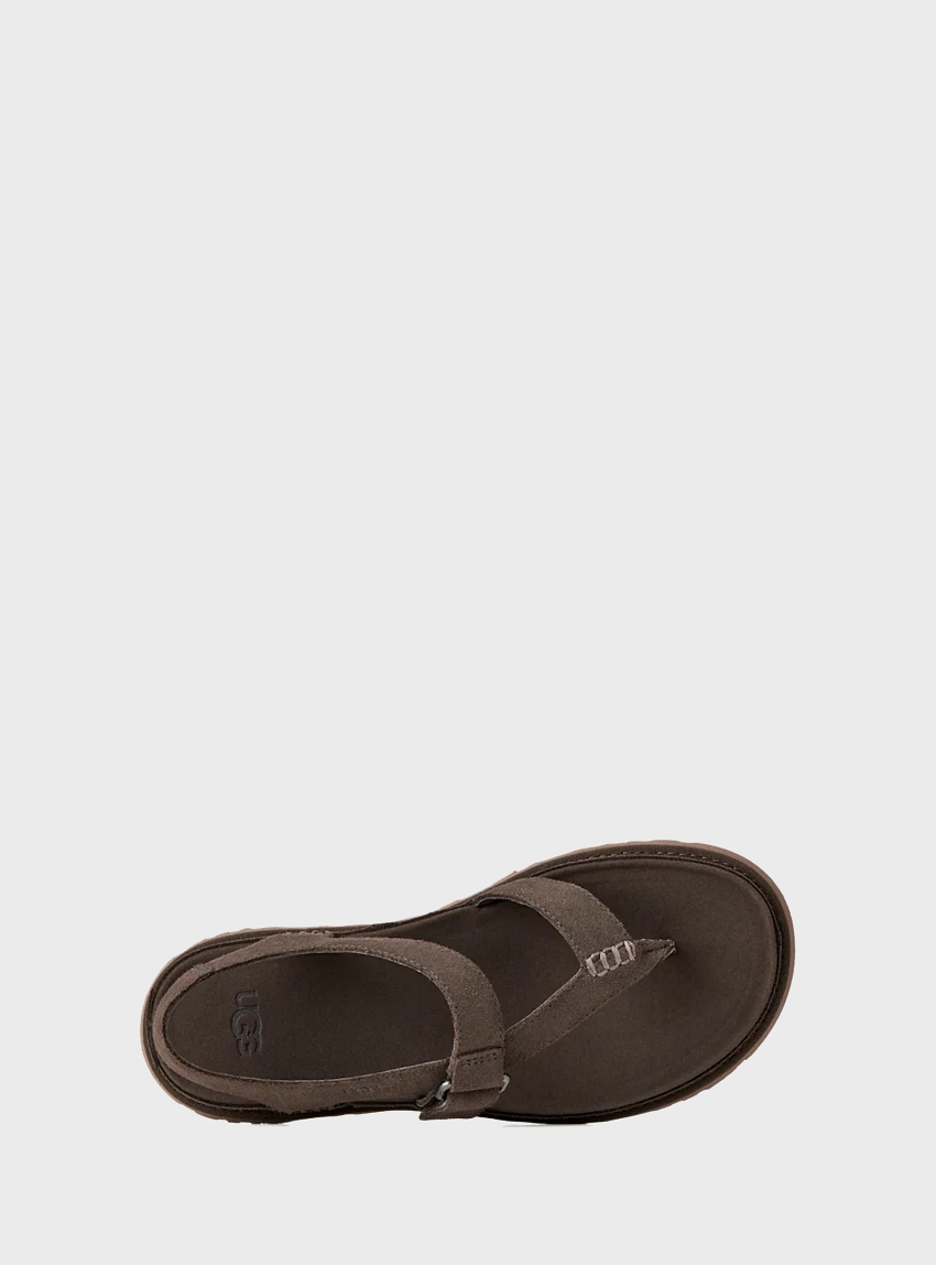 UGG GoldenGaze Toe Post Sandals - Dark Brown
