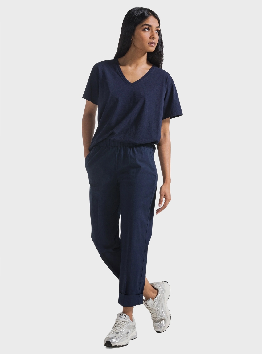 Deha Poplin Straight Pants - Blue