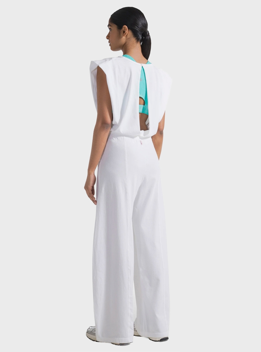 Deha Open Back Jersey Jumpsuit - White